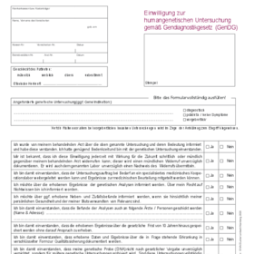Einwilligung zur humangenetischen Untersuchung 