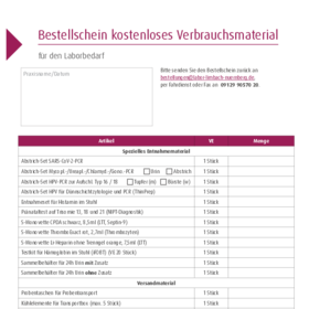 Bestellschein kostenloses Labormaterial