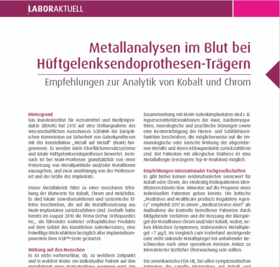 Metallanalysen im Blut bei Hüftgelenksendoprothesen-Trägern